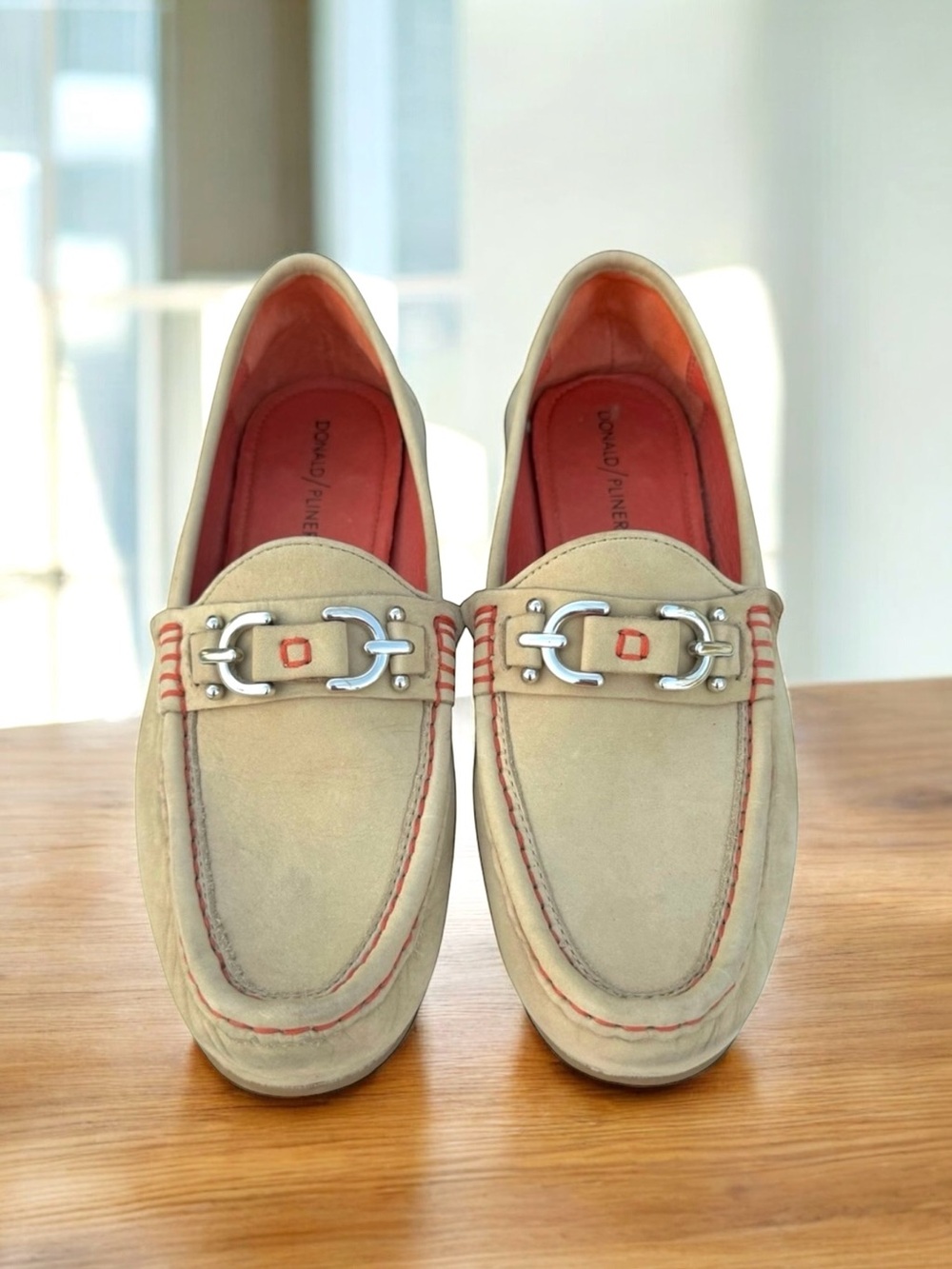 Donald J. Pliner Horsebit Loafers Nubuck Leather Flats